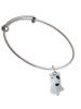 Resin White Bull Terrier Dog Charm Bangle Bracelet