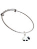 Resin White Lamb Charm Bangle Bracelet