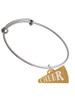 Acrylic 1.25" Gold Tone Cheer Megaphone Charm Bangle Bracelet