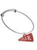 Acrylic 1.25" Maroon Cheer Megaphone Charm Bangle Bracelet