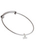 Mini Dog Bone with Heart Charm Bangle Bracelet