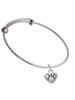 Mini Heart with Paw Charm Bangle Bracelet