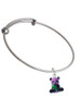 Resin Purple Panda Bear Charm Bangle Bracelet