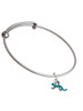 Small Teal Lizard Charm Bangle Bracelet