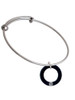 Acrylic 7/8" Ring with 4mm Crystal Black Charm Bangle Bracelet