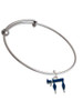 Enamel Blue Chai Charm Bangle Bracelet