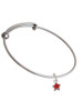 Mini 2-D Red Star Charm Bangle Bracelet