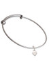 Mini Smooth Heart Charm Bangle Bracelet
