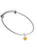 Mini Two Sided Yellow Heart Charm Bangle Bracelet