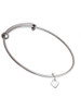 Mini Two Sided White Heart Charm Bangle Bracelet