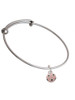 Mini Pink Soccer ball Charm Bangle Bracelet