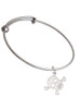 Acrylic Small Mirror Skull Charm Bangle Bracelet