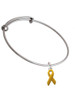 Yellow Ribbon Charm Bangle Bracelet