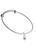 Mini Horseshoe with Blue Crystal Charm Bangle Bracelet