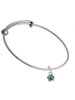 Mini Translucent Green Paw Charm Bangle Bracelet