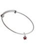 Mini Translucent Maroon Paw Charm Bangle Bracelet