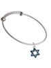 Blue Star Of David Charm Bangle Bracelet