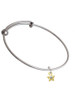 Mini Gold Tone Star with Clear Crystal Charm Bangle Bracelet