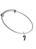 Black Number - 7 Charm Bangle Bracelet