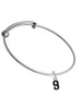 Black Number - 9 Charm Bangle Bracelet