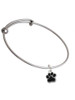 Small Black Paw Charm Bangle Bracelet
