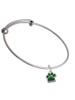 Small Green Paw Charm Bangle Bracelet