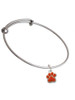 Small Orange Paw Charm Bangle Bracelet