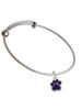 Small Purple Paw Charm Bangle Bracelet