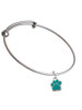 Small Teal Paw Charm Bangle Bracelet