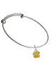 Small Yellow Paw Charm Bangle Bracelet