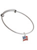 Mini USA Flag Charm Bangle Bracelet
