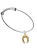 Gold Tone Horseshoe Charm Bangle Bracelet