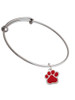 Large Red Paw Charm Bangle Bracelet