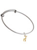 Gold Tone Mini Giraffe Charm Bangle Bracelet