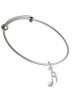 Sixteenth Note Charm Bangle Bracelet