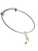 Gold Tone Sixteenth Note Charm Bangle Bracelet