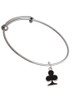 Card Suit - Club Charm Bangle Bracelet