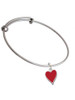 Card Suit - Heart Charm Bangle Bracelet