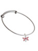 Pink Dragonfly with Crystal Charm Bangle Bracelet
