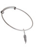 Small 3-D Feather Charm Bangle Bracelet