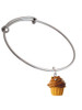 Resin Vanilla Cupcake with Chocolate Frosting Charm Bangle Bracelet