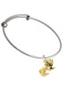 Gold Tone 3-D Lion Charm Bangle Bracelet