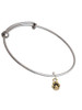 Mini Rounded Gold Tone Paw Charm Bangle Bracelet