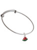 Mini Enamel Watermelon Slice Charm Bangle Bracelet