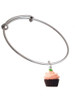 Resin Chocolate Cupcake with Pink Frosting Charm Bangle Bracelet