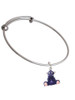 Resin Purple Hippopotamus Honey Charm Bangle Bracelet