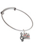 Music Sheet with Hearts Charm Bangle Bracelet