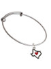Open Rope Texas with Red Heart Charm Bangle Bracelet