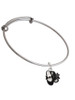 Black Enamel Tap Shoes Charm Bangle Bracelet