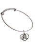 Heart with Horse Head Charm Bangle Bracelet